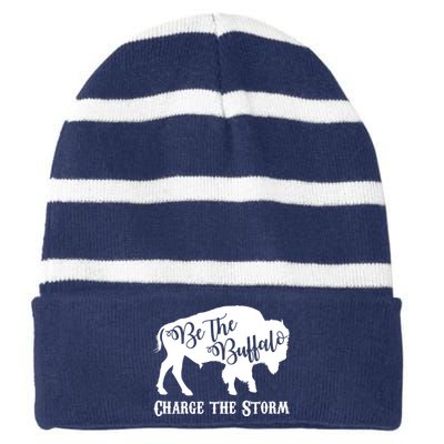 Be The Buffalo Charge The Storm Striped Beanie with Solid Band