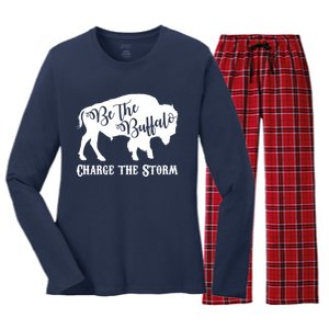 Be The Buffalo Charge The Storm Women's Long Sleeve Flannel Pajama Set 