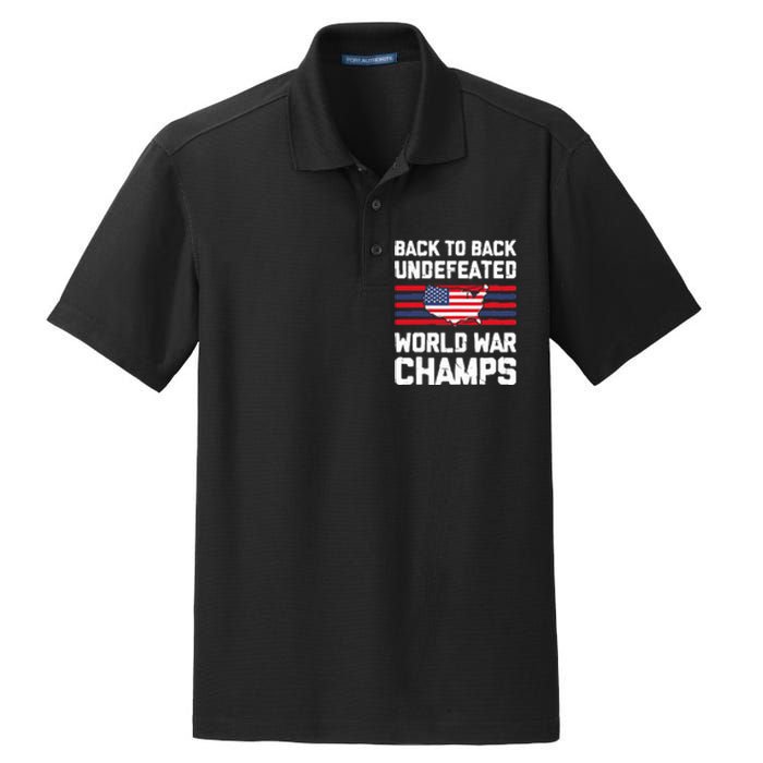 Back To Back Undefeated World War Champs 4th Of July Dry Zone Grid Polo