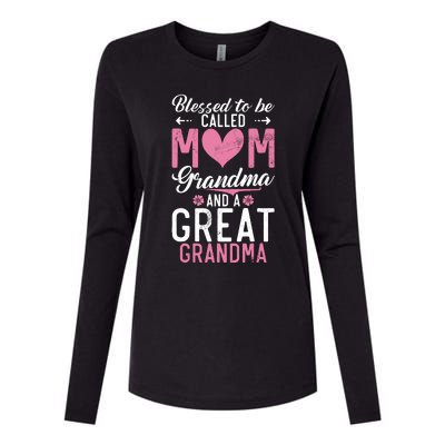 Blessed To Be Called Grandma And A Great Grandma Womens Cotton Relaxed Long Sleeve T-Shirt