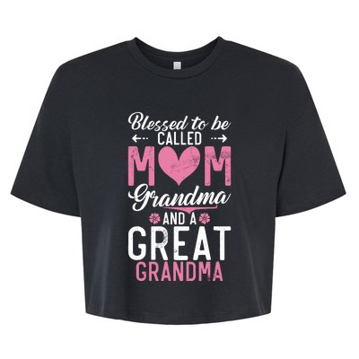 Blessed To Be Called Grandma And A Great Grandma Bella+Canvas Jersey Crop Tee