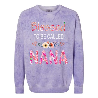 Blessed To Be Called Nana Mother's Day For Women Colorblast Crewneck Sweatshirt