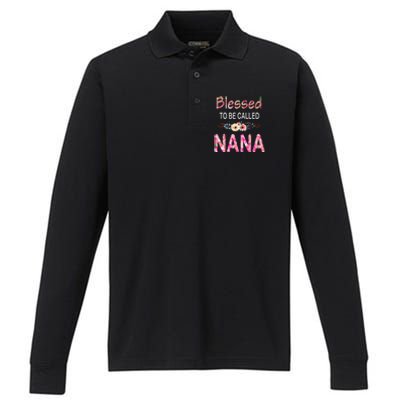 Blessed To Be Called Nana Mother's Day For Women Performance Long Sleeve Polo