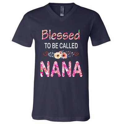 Blessed To Be Called Nana Mother's Day For Women V-Neck T-Shirt