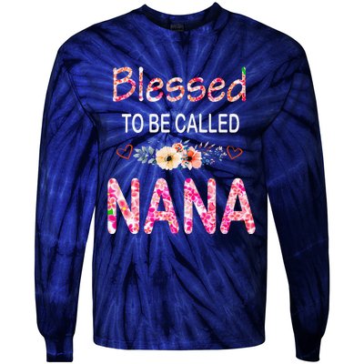 Blessed To Be Called Nana Mother's Day For Women Tie-Dye Long Sleeve Shirt