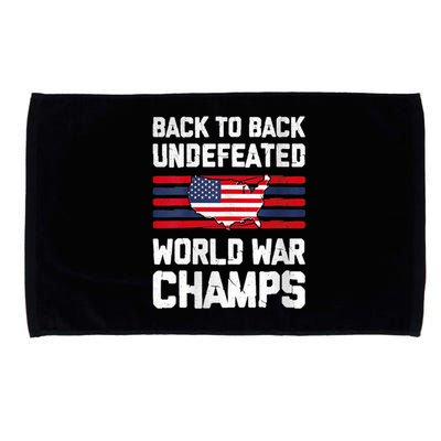 Back To Back Undefeated World Champs American Flag Usa Gift Microfiber Hand Towel