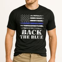 Back The Blue Thin Blue Line American Flag Police Support Cooling Performance Crew T-Shirt
