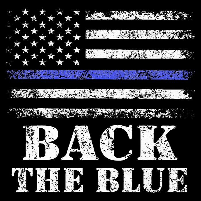 Back The Blue Thin Blue Line American Flag Police Support Cooling Performance Crew T-Shirt