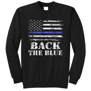 Back The Blue Thin Blue Line American Flag Police Support Sweatshirt