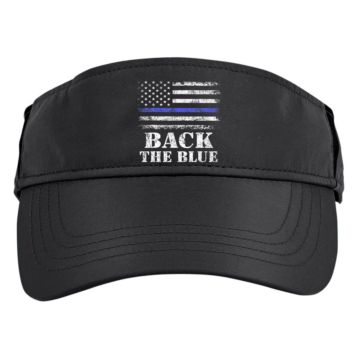Back The Blue Thin Blue Line American Flag Police Support Adult Drive Performance Visor