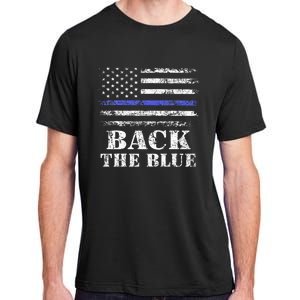 Back The Blue Thin Blue Line American Flag Police Support Adult ChromaSoft Performance T-Shirt