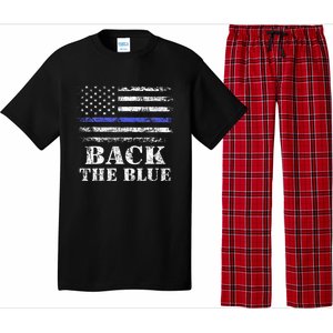 Back The Blue Thin Blue Line American Flag Police Support Pajama Set