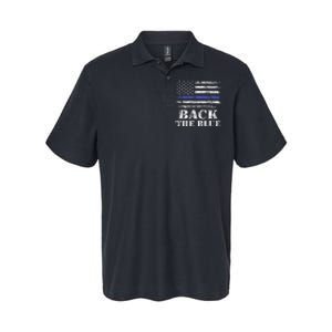 Back The Blue Thin Blue Line American Flag Police Support Softstyle Adult Sport Polo