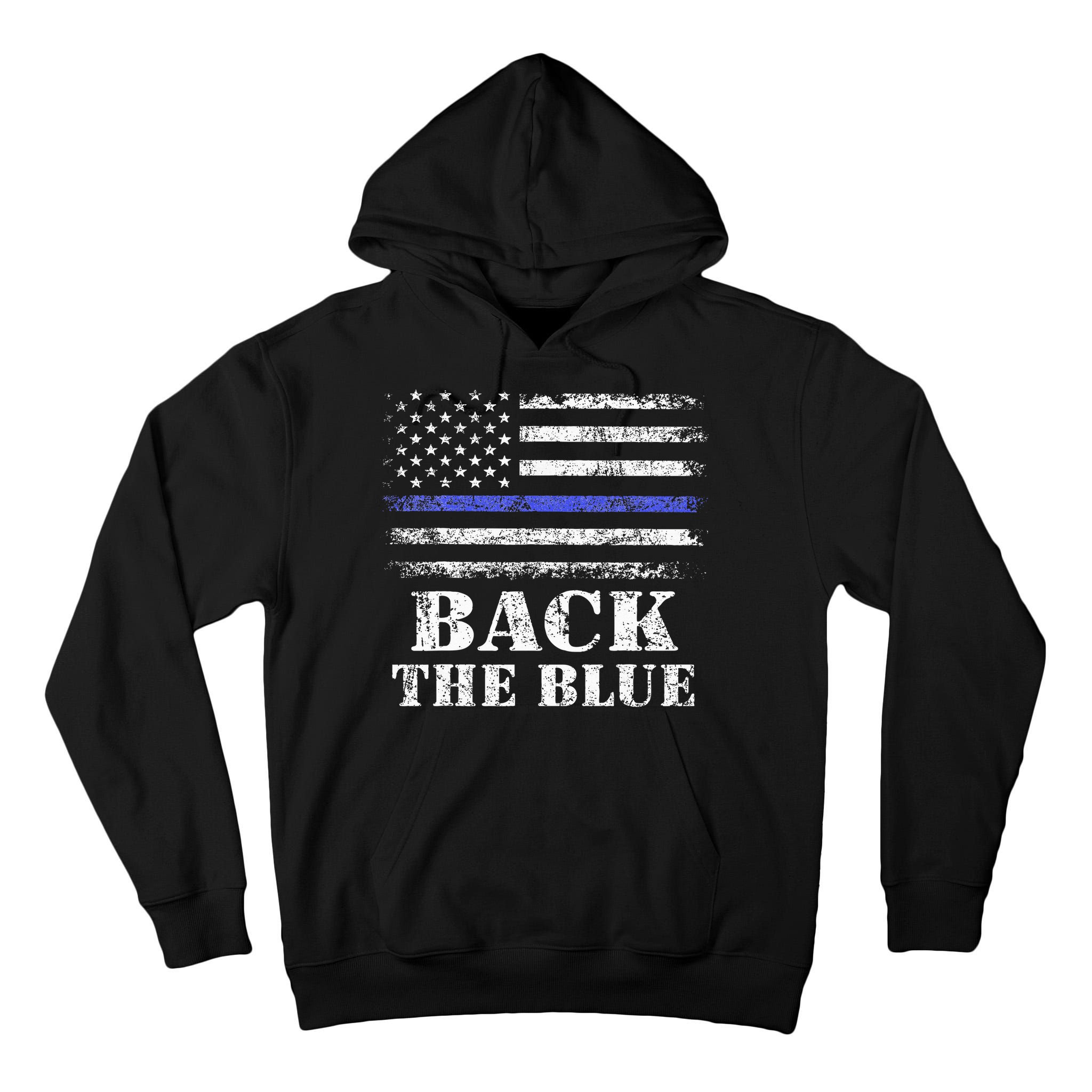 Back The Blue Thin Blue Line American Flag Police Support Tall Hoodie