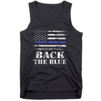 Back The Blue Thin Blue Line American Flag Police Support Tank Top