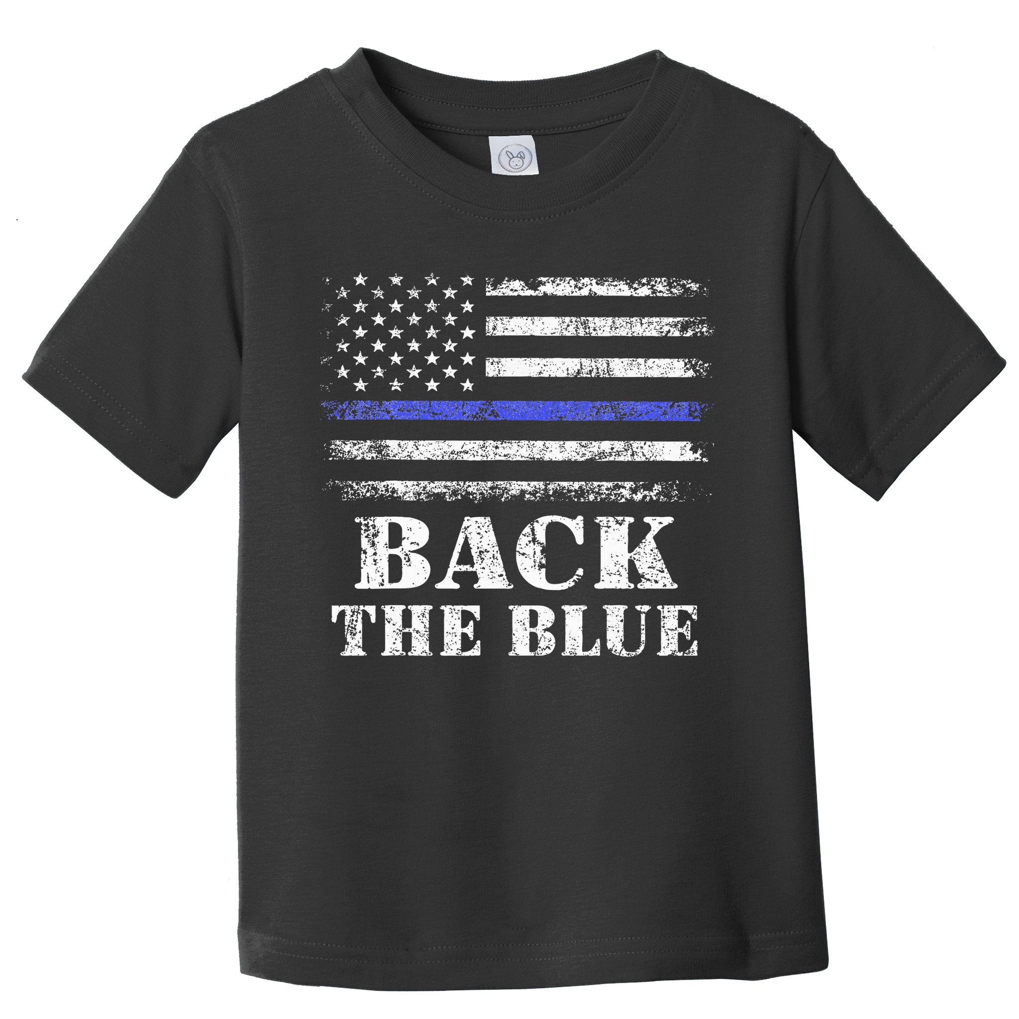 Back The Blue Thin Blue Line American Flag Police Support Toddler T-Shirt