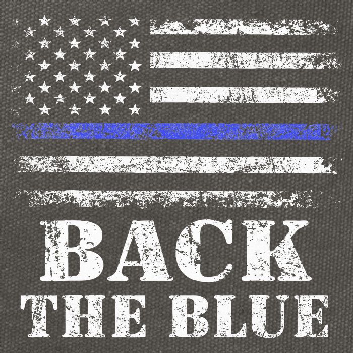 Back The Blue Thin Blue Line American Flag Police Support Cotton Canvas Backpack