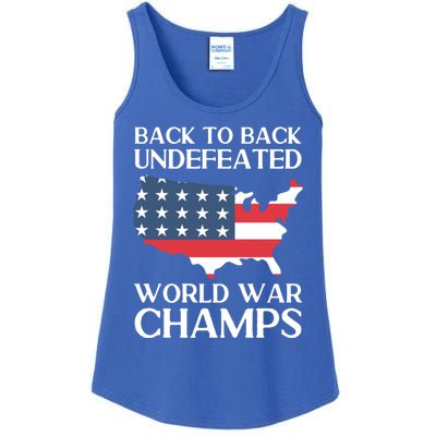 Back To Back Undefeated World War Champs 4th Of July Gift Ladies Essential Tank