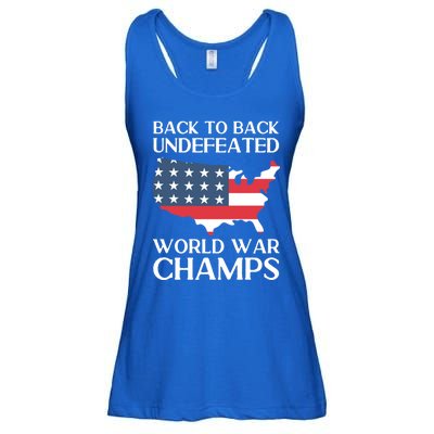 Back To Back Undefeated World War Champs 4th Of July Gift Ladies Essential Flowy Tank