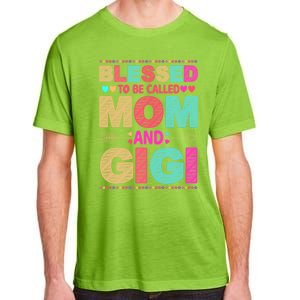 Blessed To Be Called Mom And Gigi Floral Mother's Day Gift Adult ChromaSoft Performance T-Shirt