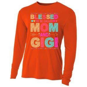 Blessed To Be Called Mom And Gigi Floral Mother's Day Gift Cooling Performance Long Sleeve Crew