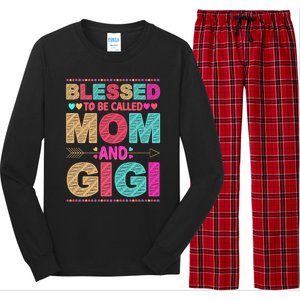 Blessed To Be Called Mom And Gigi Floral Mother's Day Gift Long Sleeve Pajama Set