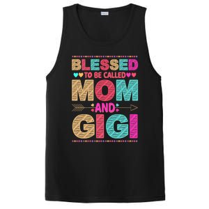 Blessed To Be Called Mom And Gigi Floral Mother's Day Gift PosiCharge Competitor Tank