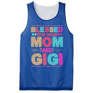 Blessed To Be Called Mom And Gigi Floral Mother's Day Gift Mesh Reversible Basketball Jersey Tank