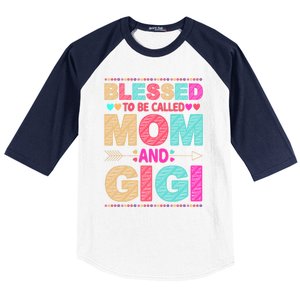 Blessed To Be Called Mom And Gigi Floral Mother's Day Gift Baseball Sleeve Shirt