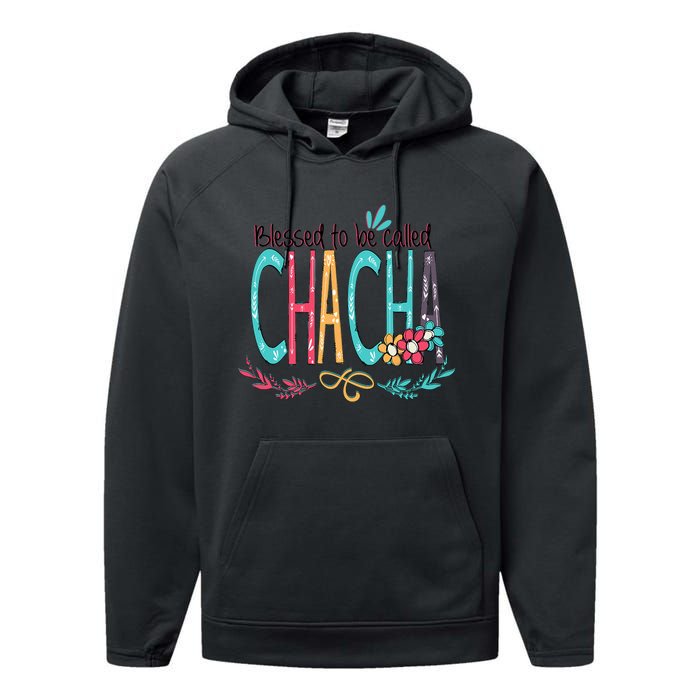 Blessed To Be Called Chacha Colorful Grandma Performance Fleece Hoodie