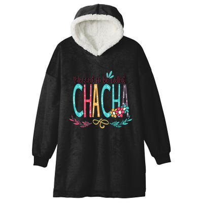 Blessed To Be Called Chacha Colorful Grandma Hooded Wearable Blanket