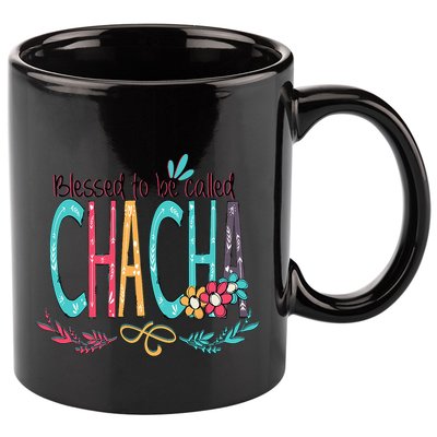 Blessed To Be Called Chacha Colorful Grandma 11oz C Handle Ceramic Mug