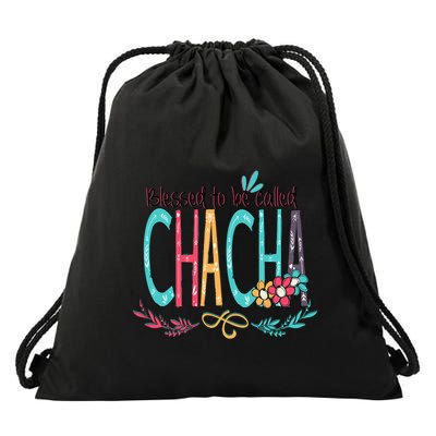 Blessed To Be Called Chacha Colorful Grandma Drawstring Bag