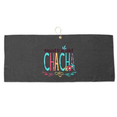 Blessed To Be Called Chacha Colorful Grandma Large Microfiber Waffle Golf Towel