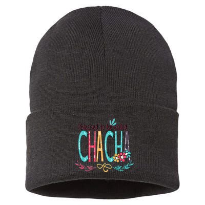 Blessed To Be Called Chacha Colorful Grandma Sustainable Knit Beanie