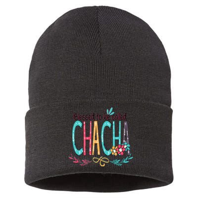 Blessed To Be Called Chacha Colorful Grandma Sustainable Knit Beanie