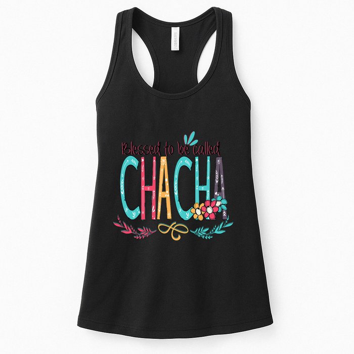 Blessed To Be Called Chacha Colorful Grandma Womens Tank Top