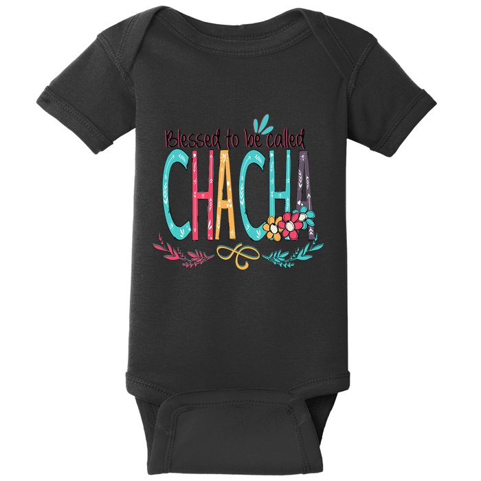 Blessed To Be Called Chacha Colorful Grandma Baby Bodysuit