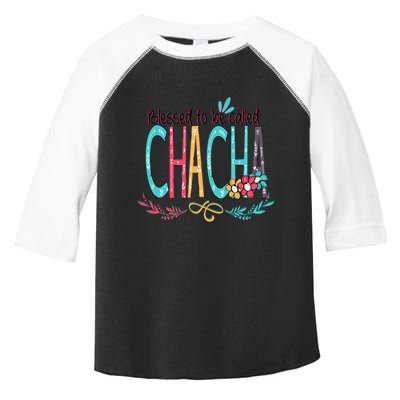 Blessed To Be Called Chacha Colorful Grandma Toddler Fine Jersey T-Shirt