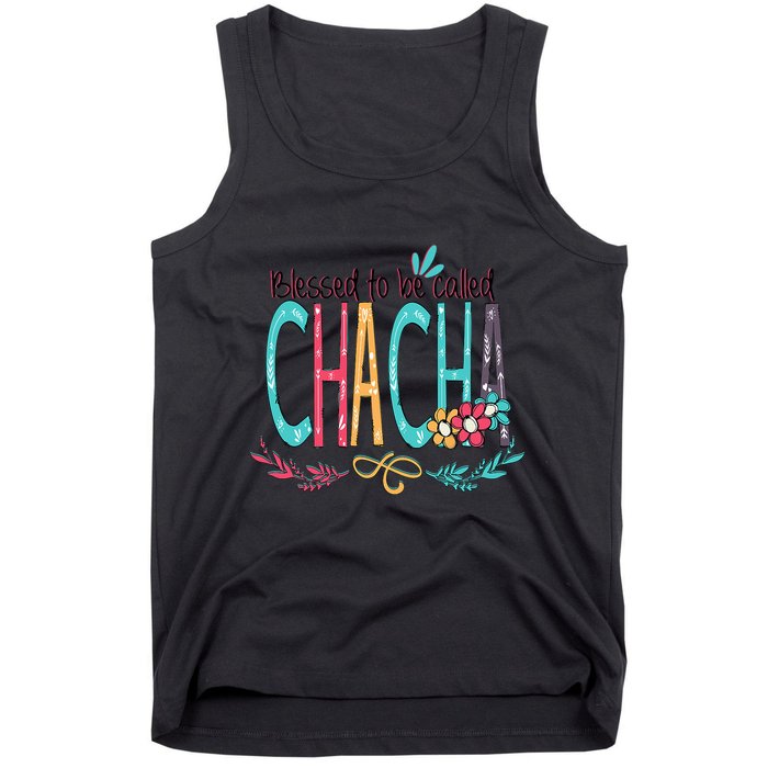 Blessed To Be Called Chacha Colorful Grandma Tank Top
