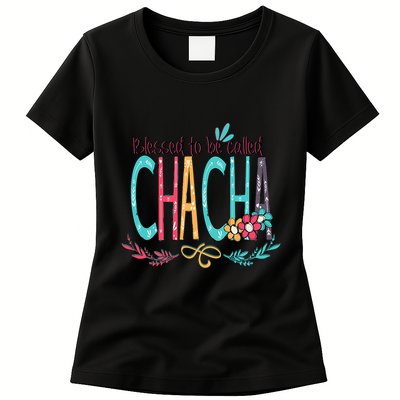 Blessed To Be Called Chacha Colorful Grandma Womens T-Shirt