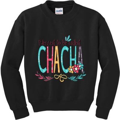 Blessed To Be Called Chacha Colorful Grandma Kids Sweatshirt