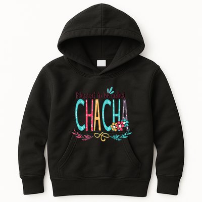 Blessed To Be Called Chacha Colorful Grandma Kids Hoodie