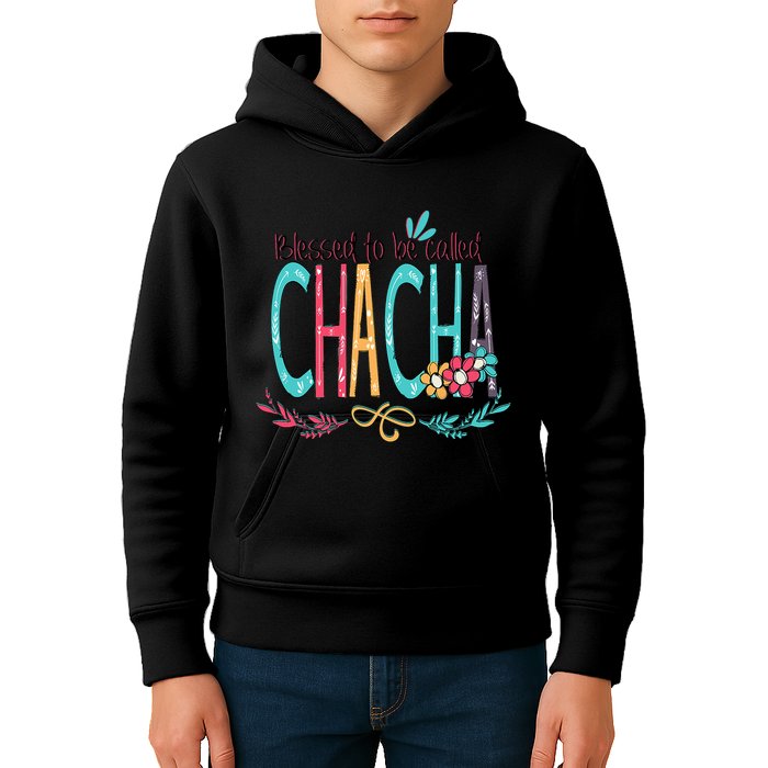 Blessed To Be Called Chacha Colorful Grandma Kids Hoodie