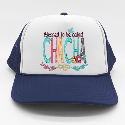 Blessed To Be Called Chacha Colorful Grandma Trucker Hat