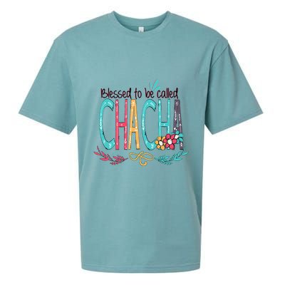 Blessed To Be Called Chacha Colorful Grandma Sueded Cloud Jersey T-Shirt