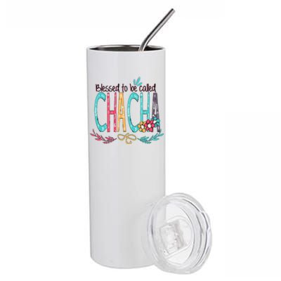 Blessed To Be Called Chacha Colorful Grandma Stainless Steel Tumbler