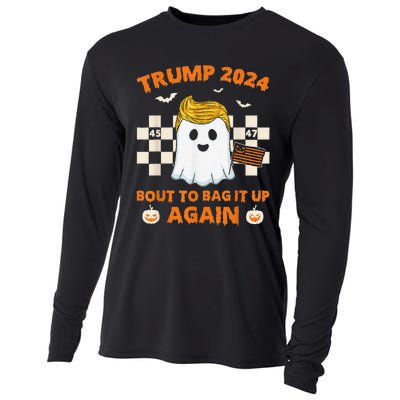 Bout To Bag It Up Again 2024 Trump Ghost Halloween Campaign Cooling Performance Long Sleeve Crew