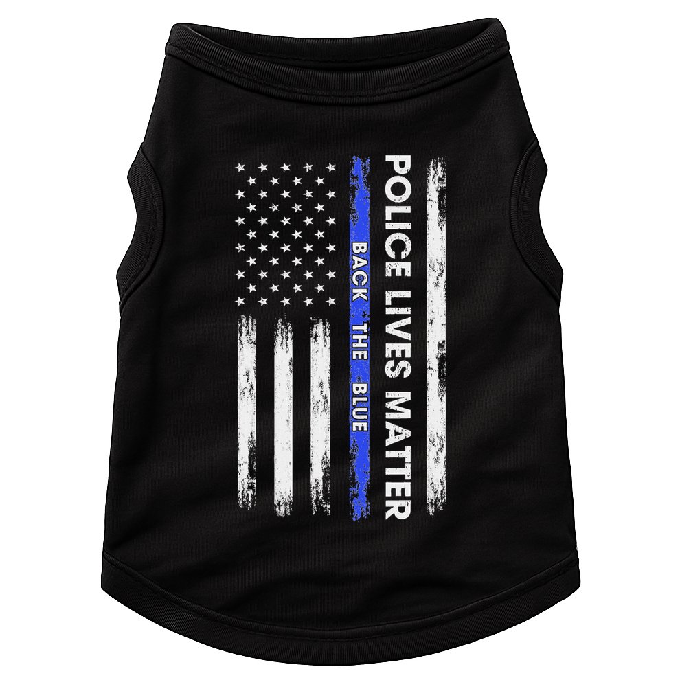 Back The Blue Thin Blue Line Usa Flag Police Lives Matter Doggie Tank