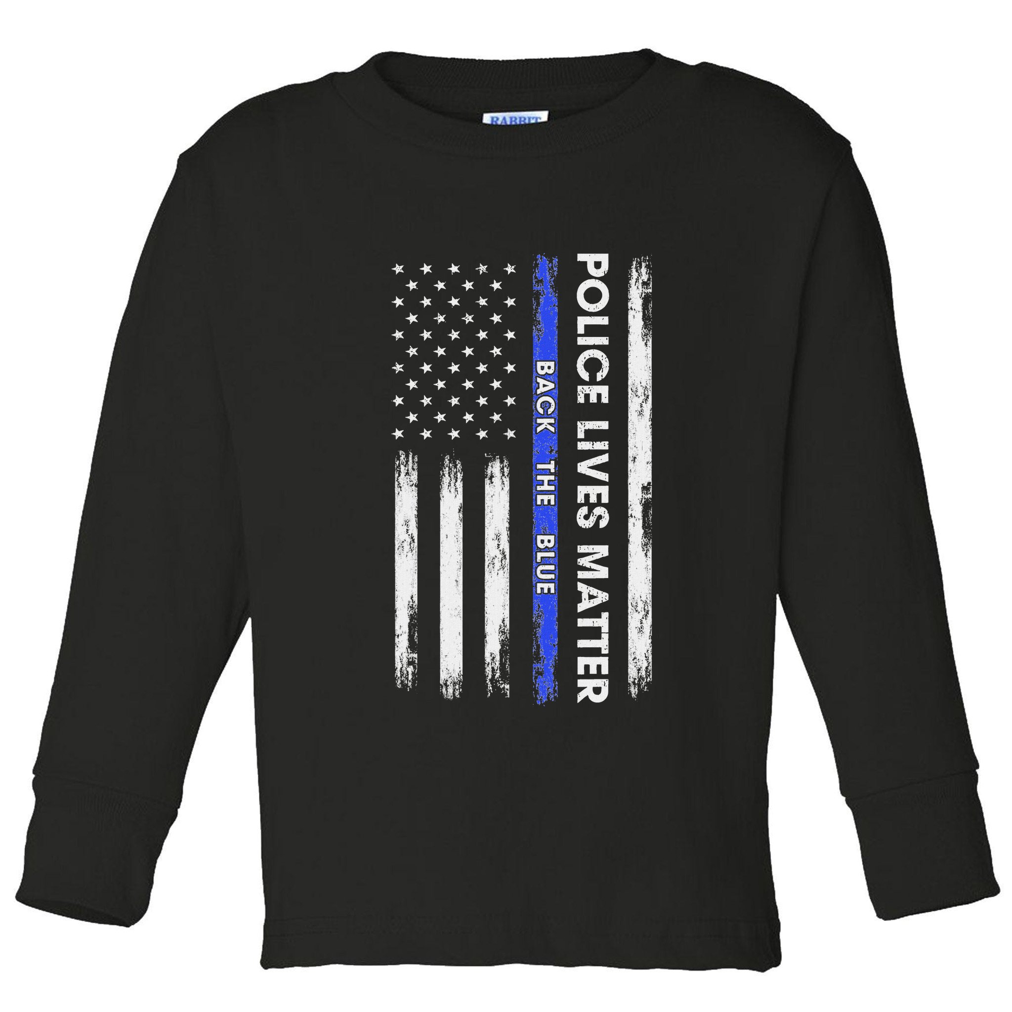 Back The Blue Thin Blue Line Usa Flag Police Lives Matter Toddler Long Sleeve Shirt